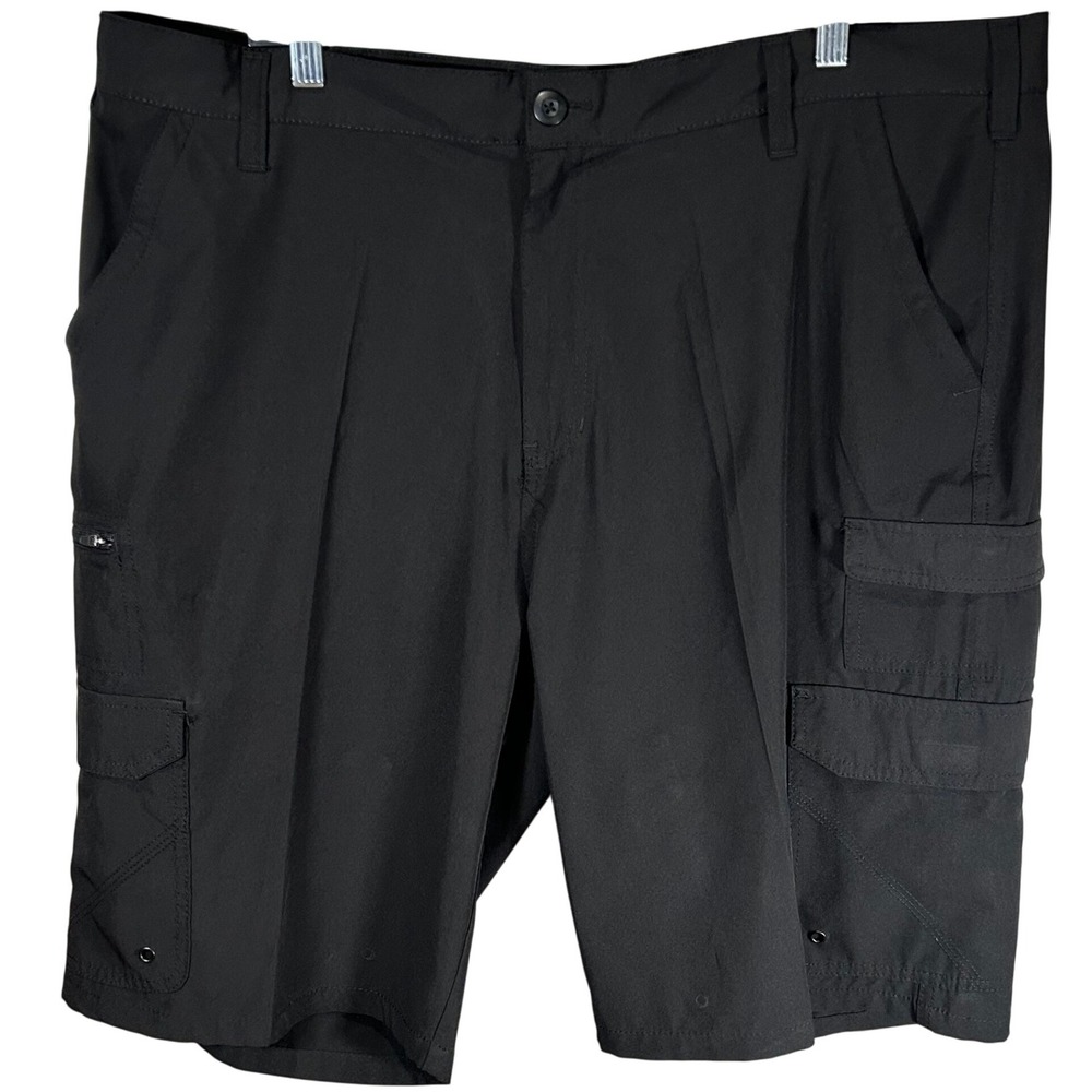 Iron Co Mens Black Cargo Shorts Size 40 Stretch Performance Utility Hiking